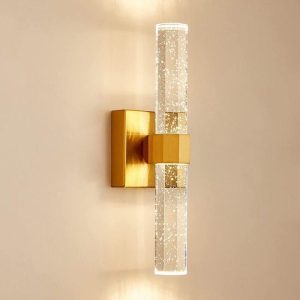 Luxury Gold Crystal LED Wall Sconce - Modern Minimalist Indoor Lighting