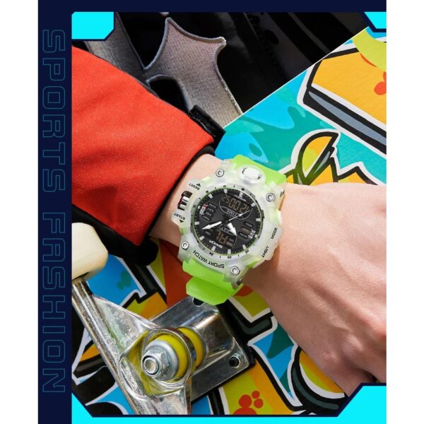Dual Display Sports Watch for Men - Waterproof, Shock Resistant with Multi-Function Digital Display - Image 9