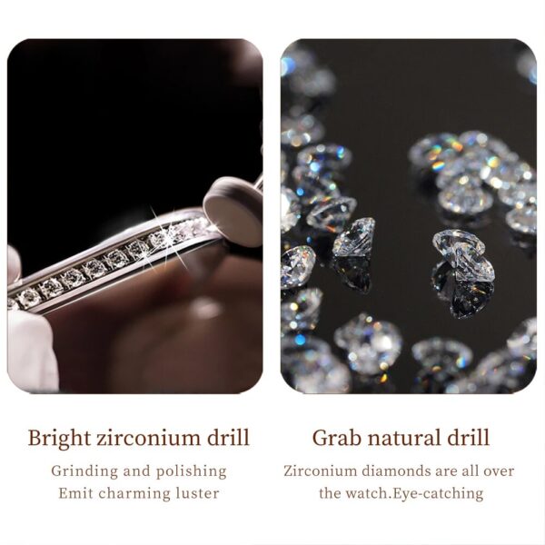Diamond-Encrusted Stainless Steel Quartz Watch for Women - Image 7