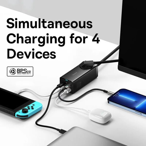 100W Fast Charger Power Strip with GaN3 Pro Tech for Laptops and Smartphones - Image 4