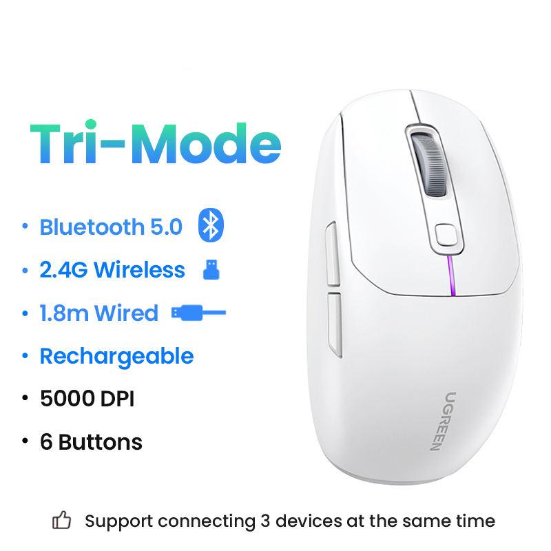 Tri-Mode White Mouse