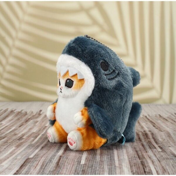 Charming Shark & Shrimp Cat Plush Keychain - Adorable Room and Bag Decor - Image 4