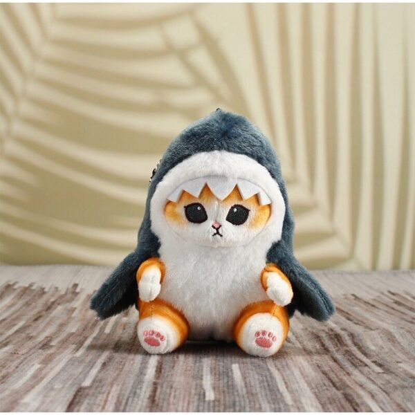 Charming Shark & Shrimp Cat Plush Keychain - Adorable Room and Bag Decor - Image 3