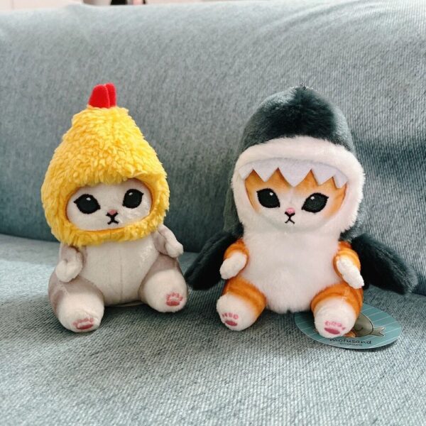 Charming Shark & Shrimp Cat Plush Keychain - Adorable Room and Bag Decor - Image 2