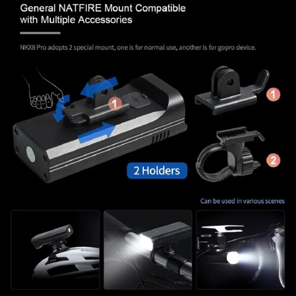 Ultra-Bright 10000mAh USB-C Rechargeable Bike Light Set - Image 4