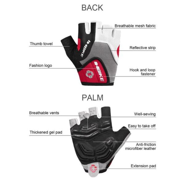Shockproof Gel Pad Half Finger Cycling Gloves - Image 8