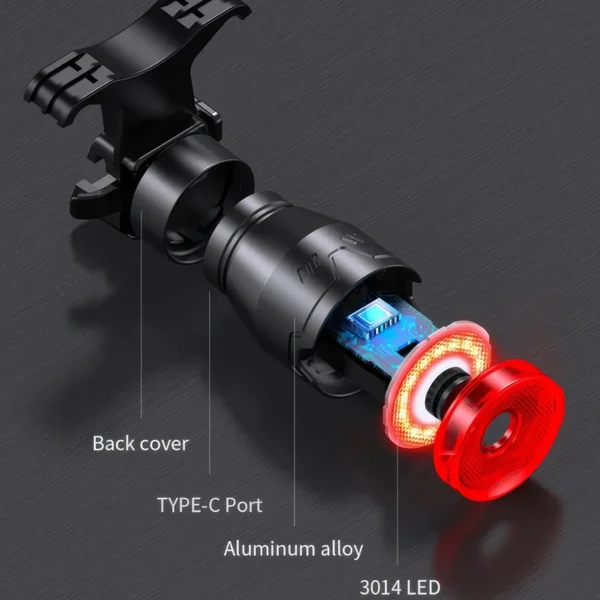 Smart Auto Brake Sensing Bicycle Tail Light - Image 4
