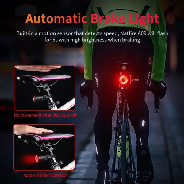 Smart Auto Brake Sensing Bicycle Tail Light - Image 6
