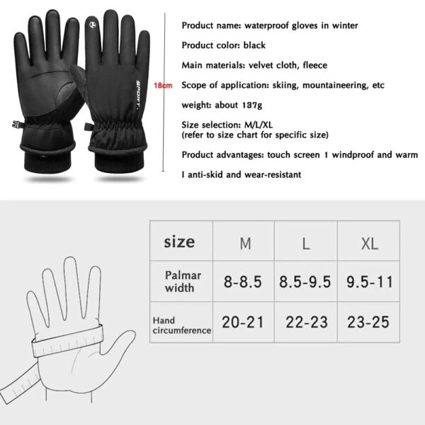 Winter Touch Screen Waterproof Gloves for Cycling, Skiing & Outdoor Sports - Image 6
