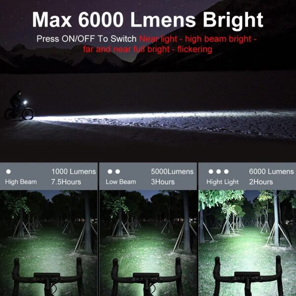 Ultra Bright 6000 Lumen Bike Light with Power Bank - Image 3