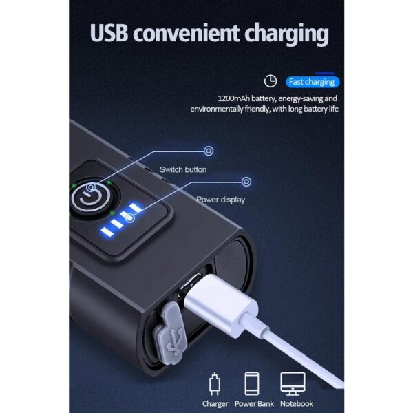 Ultra-Bright 1000LM LED Bike Light - USB Rechargeable High/Low Beam Cycling Flashlight - Image 3