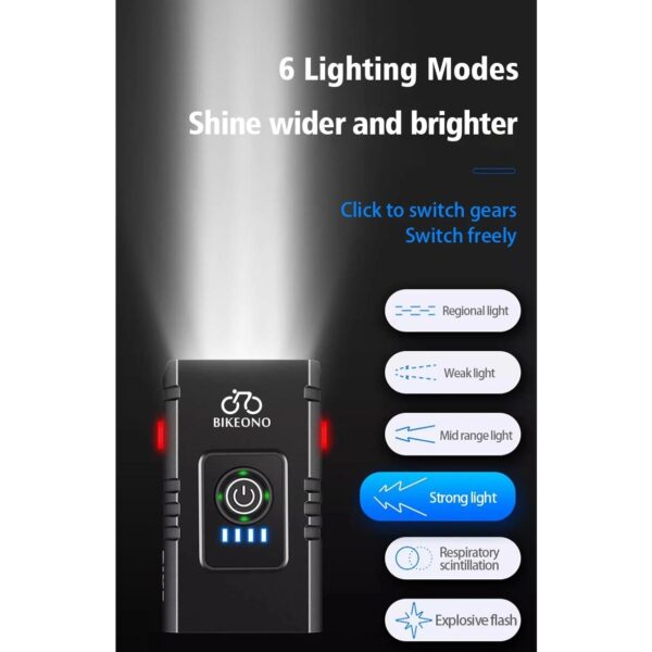 Ultra-Bright 1000LM LED Bike Light - USB Rechargeable High/Low Beam Cycling Flashlight - Image 4