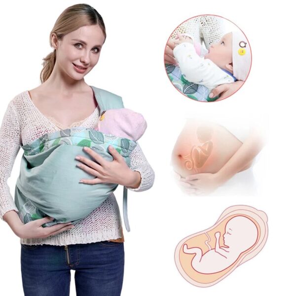 Breathable Baby Wrap Carrier: Dual-Use Sling & Nursing Cover - Image 2