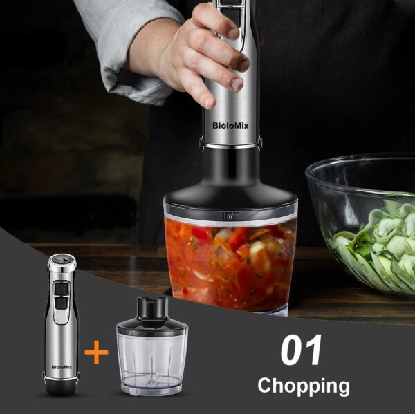 1200W 4-in-1 Immersion Hand Blender with Attachments for Chopping and Smoothies - Image 3