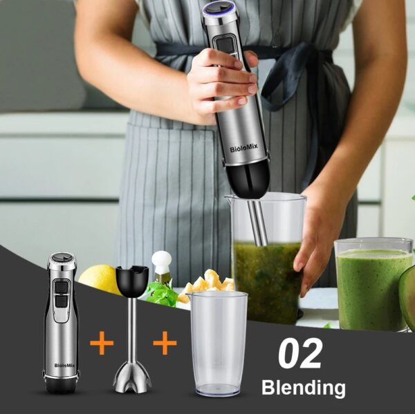 1200W 4-in-1 Immersion Hand Blender with Attachments for Chopping and Smoothies - Image 4