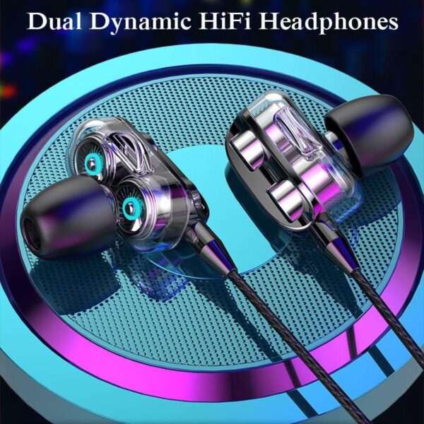 3.5mm HiFi Stereo Wired Earphones with Quad-Core Sound & In-line Mic - Image 2