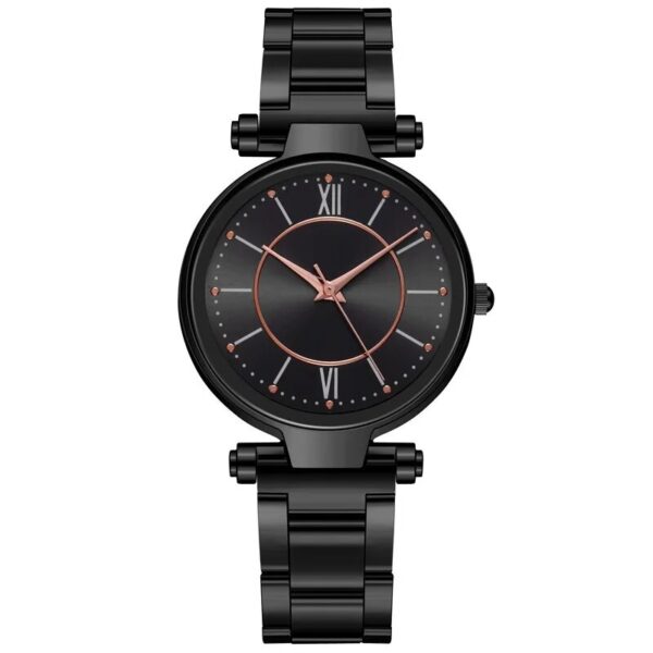 Exquisite Rose Gold Stainless Steel Women's Quartz Watch - Image 7