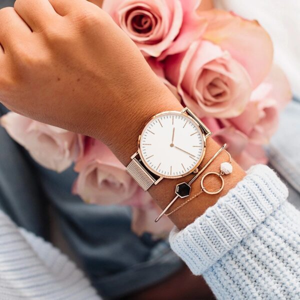 Luxury Rose Gold Women's Bracelet Watch - Elegant Timepiece - Image 5