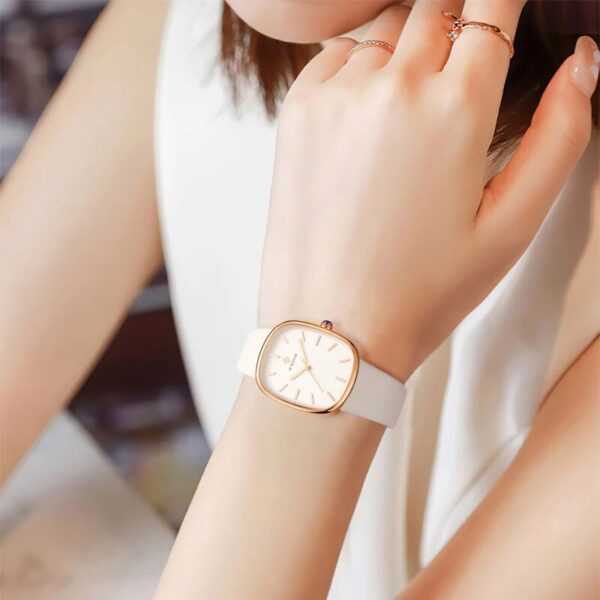 Luxury Leather Quartz Bracelet Watch for Women - Image 2