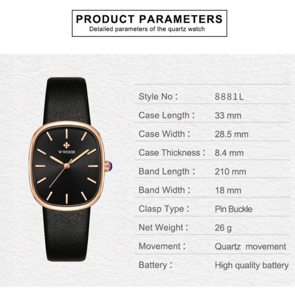 Luxury Leather Quartz Bracelet Watch for Women - Image 6