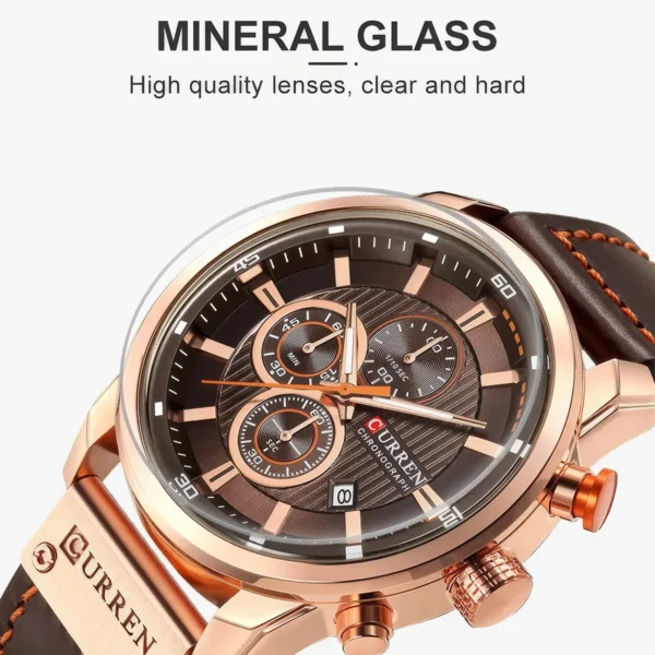 Men's Leather Sports Chronograph Watch - Image 5