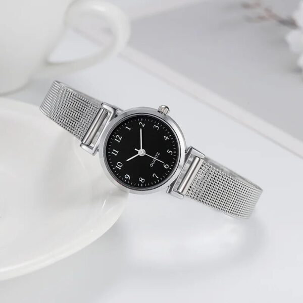 Silver Stainless Steel Women's Fashion Watch - Image 4