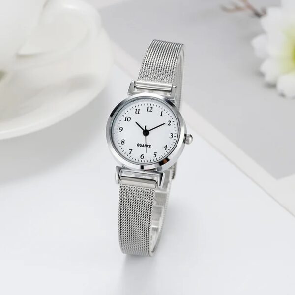Silver Stainless Steel Women's Fashion Watch - Image 2