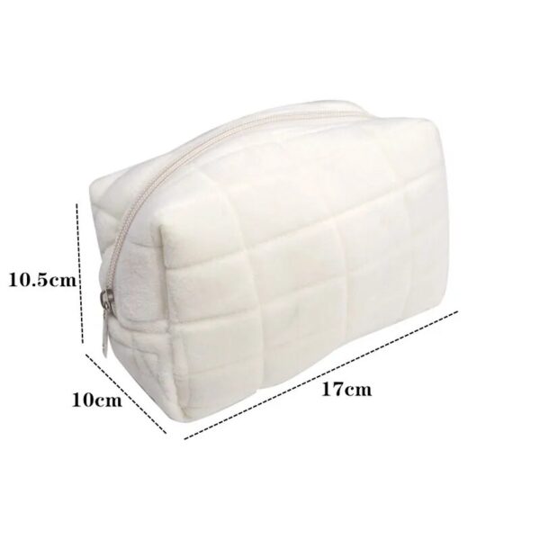 Plush Fur Cosmetic Bag - Zippered Travel Makeup Pouch - Image 8