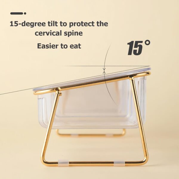 Elevated Double Pet Bowls for Dogs and Cats with Iron Stand, Anti-Skid & Tilted Design - Image 6
