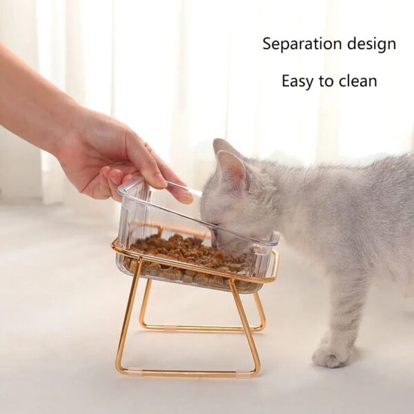 Elevated Double Pet Bowls for Dogs and Cats with Iron Stand, Anti-Skid & Tilted Design - Image 4