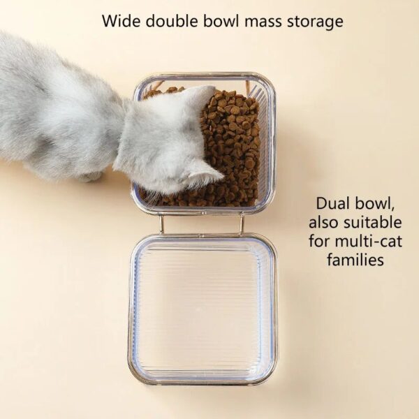 Elevated Double Pet Bowls for Dogs and Cats with Iron Stand, Anti-Skid & Tilted Design - Image 3